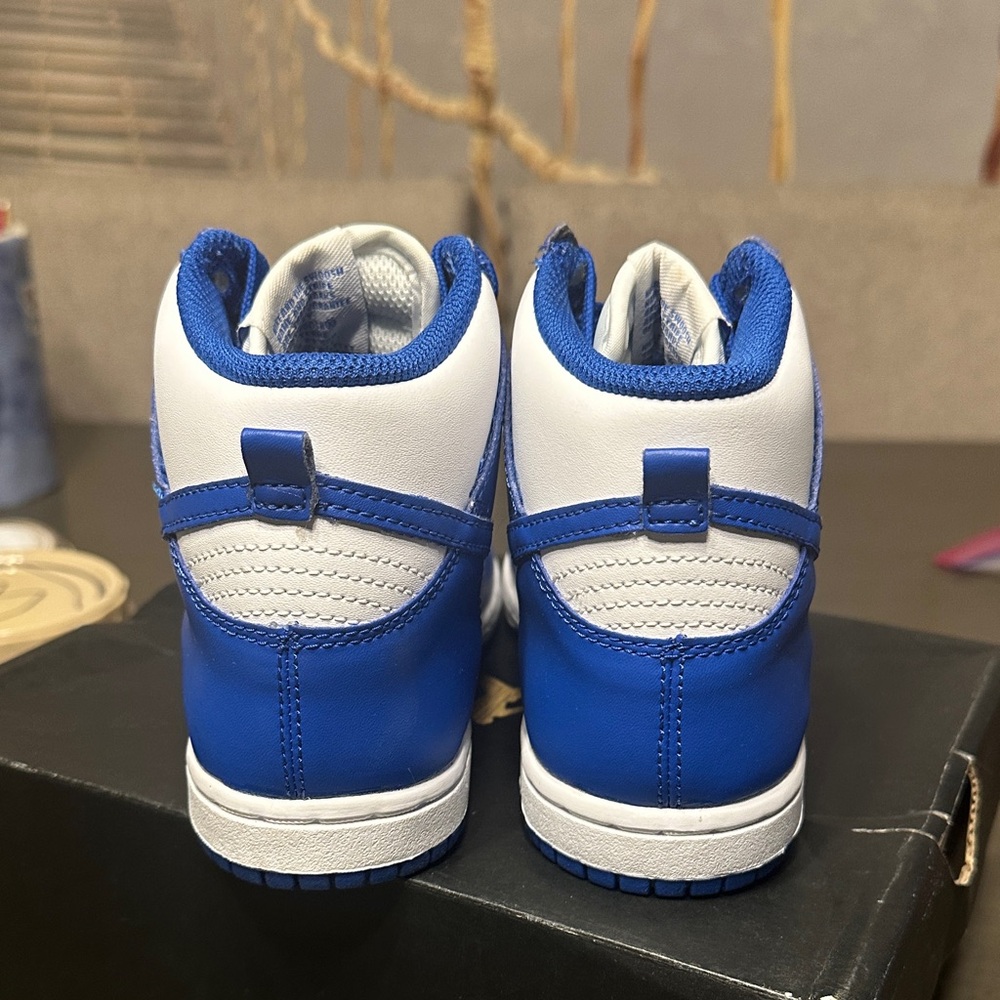 Nike dunks HI Kids Royal Blue and White Sneakers - Picture 2 of 4